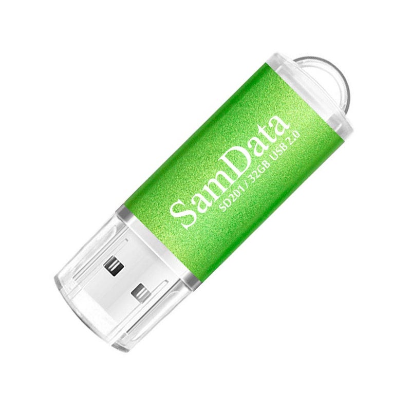 SamData 3 Pack 32GB USB Flash Drives USB 2.0 Thumb Drives Memory Stick Jump Drive Zip Drive, 3 Colors: Black Blue Green - Image 2